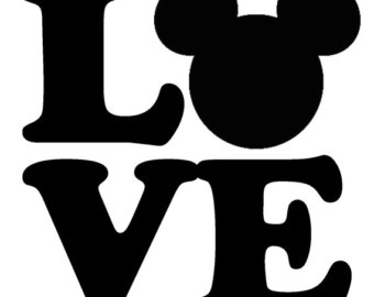 Disney love black and white clipart