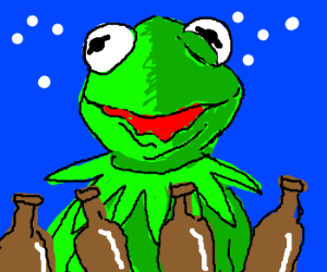 Kermit the frog has a few too many beers