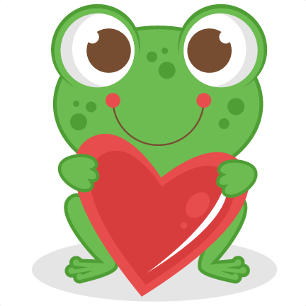 Frogs in love clipart