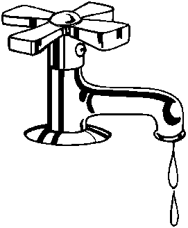 Drinking Water Black And White Clipart