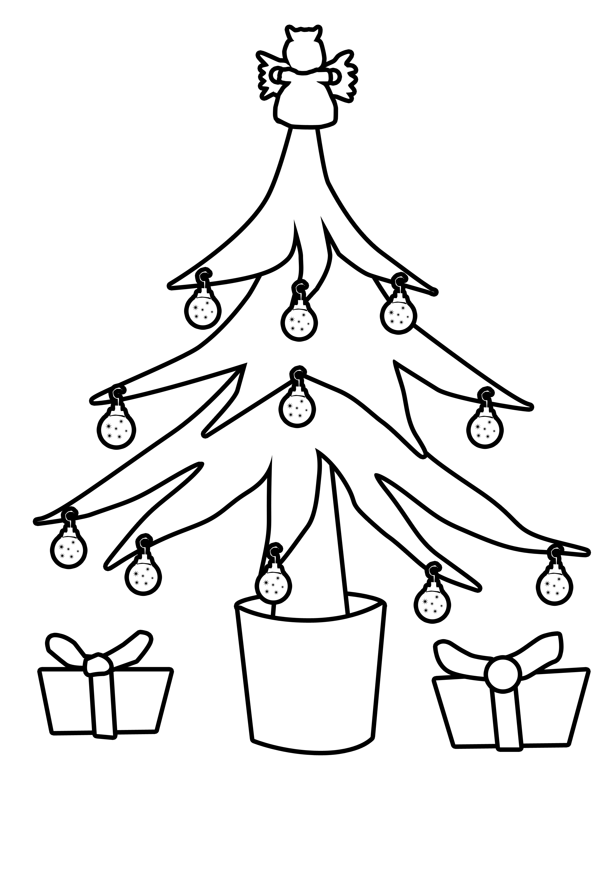 Christmas Tree Outline Drawing Clip Art Library