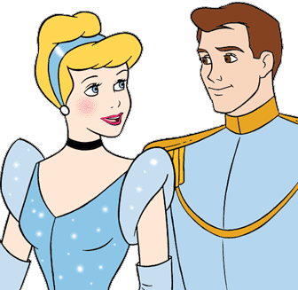 Cinderella and Prince Charming Clip Art Image
