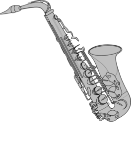 Silver Saxophone Clip Art