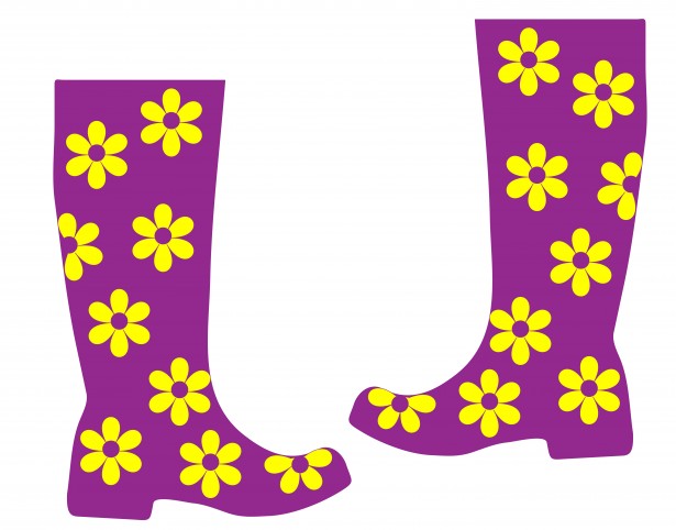 Boots With Flowers Clipart