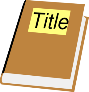 Book With Title Clip Art