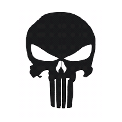 Punisher logo clipart black and white