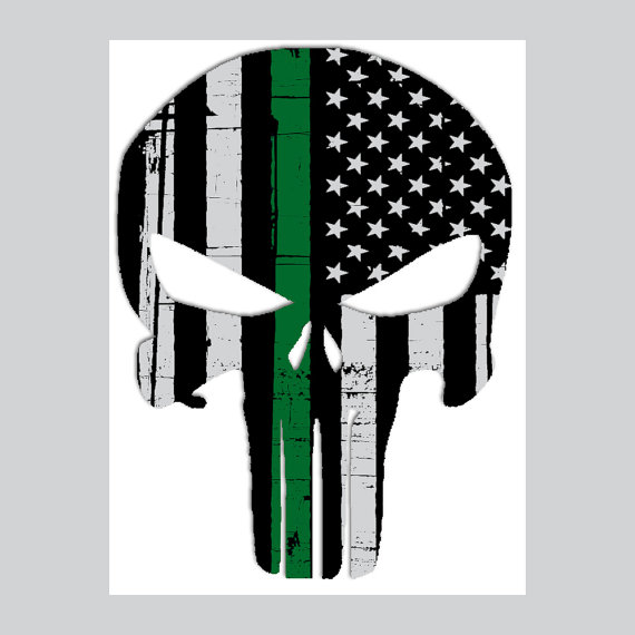 Punisher Skull American Flag Border Patrol by DigitalRhinoWraps