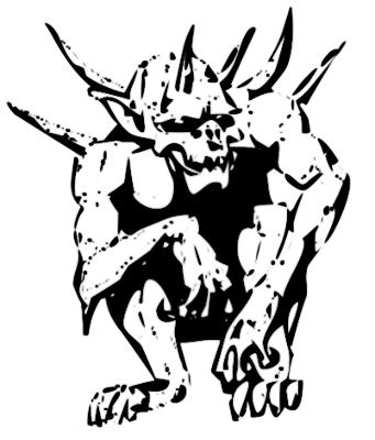 gargoyle drawing black white