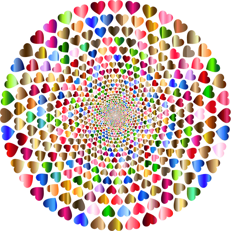 Colorful Hearts Vortex 12 Variation 2 Clipart Icon PNG