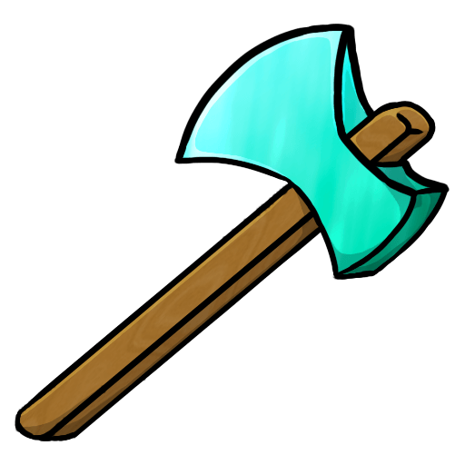 Minecraft Diamond Axe Icon, PNG ClipArt Image