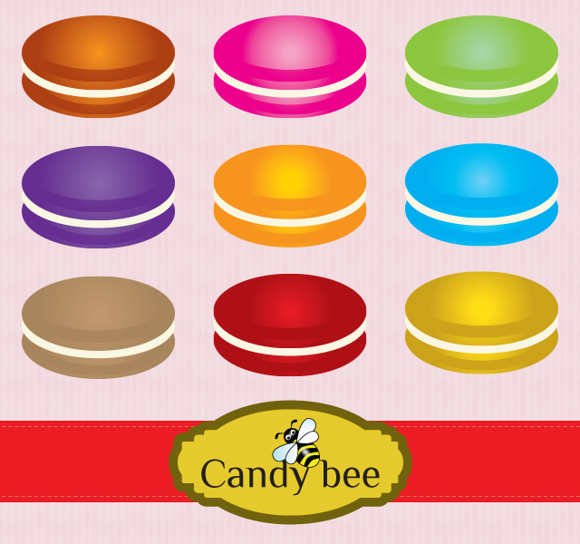 Colorful Macaroons Digital Clipart Download