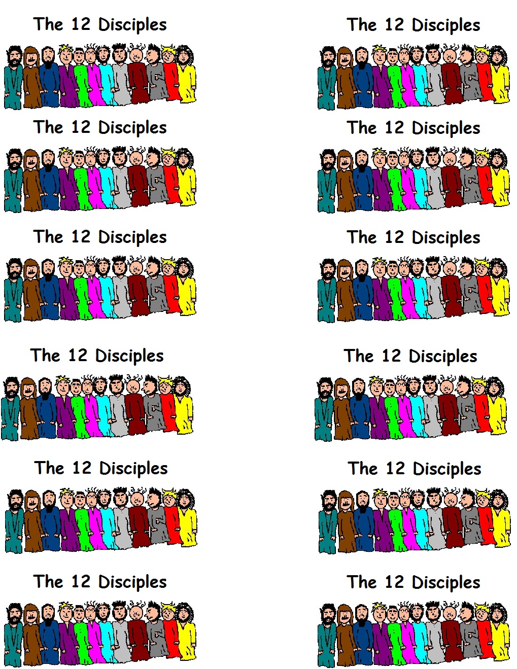 12 Disciples Of Jesus Clip Art Library