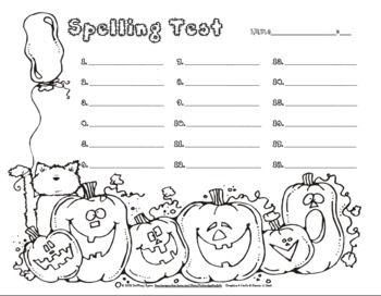 Enjoy this free Halloween spelling test template/form pack with