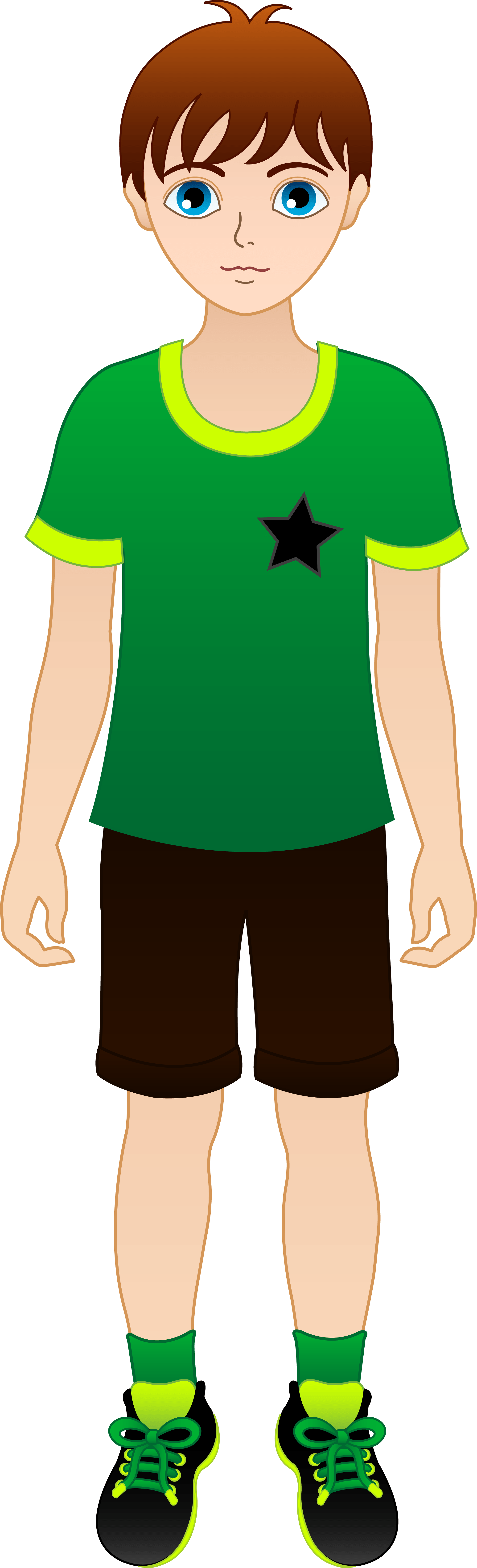 Cute young boys body clipart