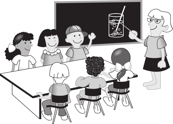 Classroom valentines day black and white clipart