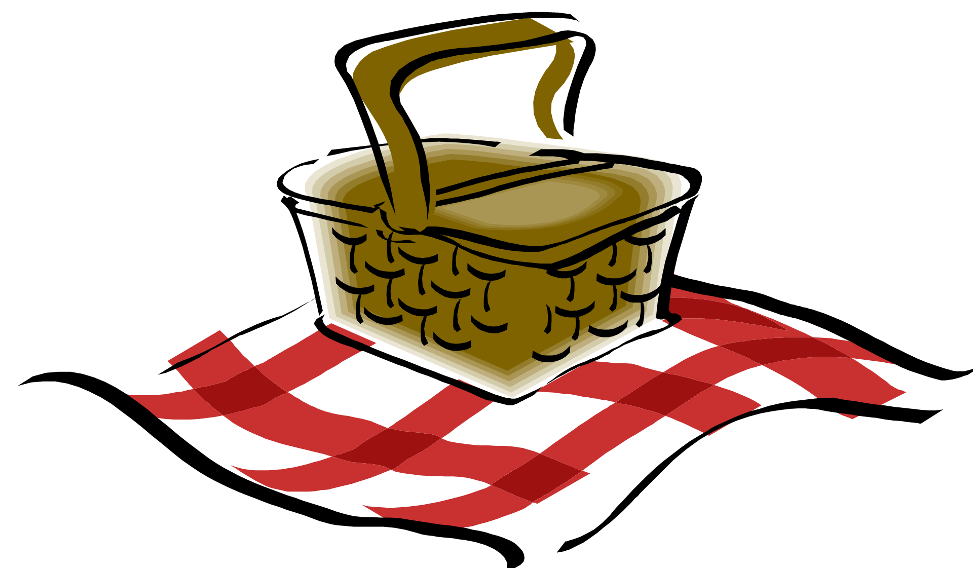 Picnic table with food clipart transparent background