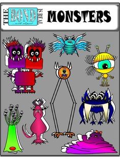 Monsters College Digital Clipart / Monsters Digital Clip art