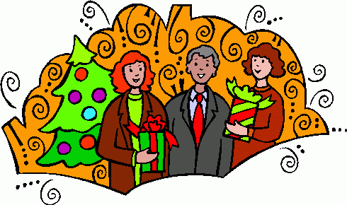 Family computer party clipart