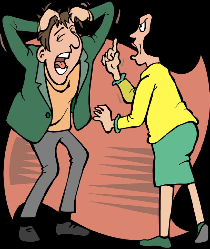 husband and wife fight cartoon - Clip Art Library