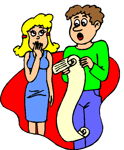 Husband and wife fighting clipart