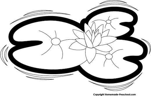 Lily pad clipart black and white