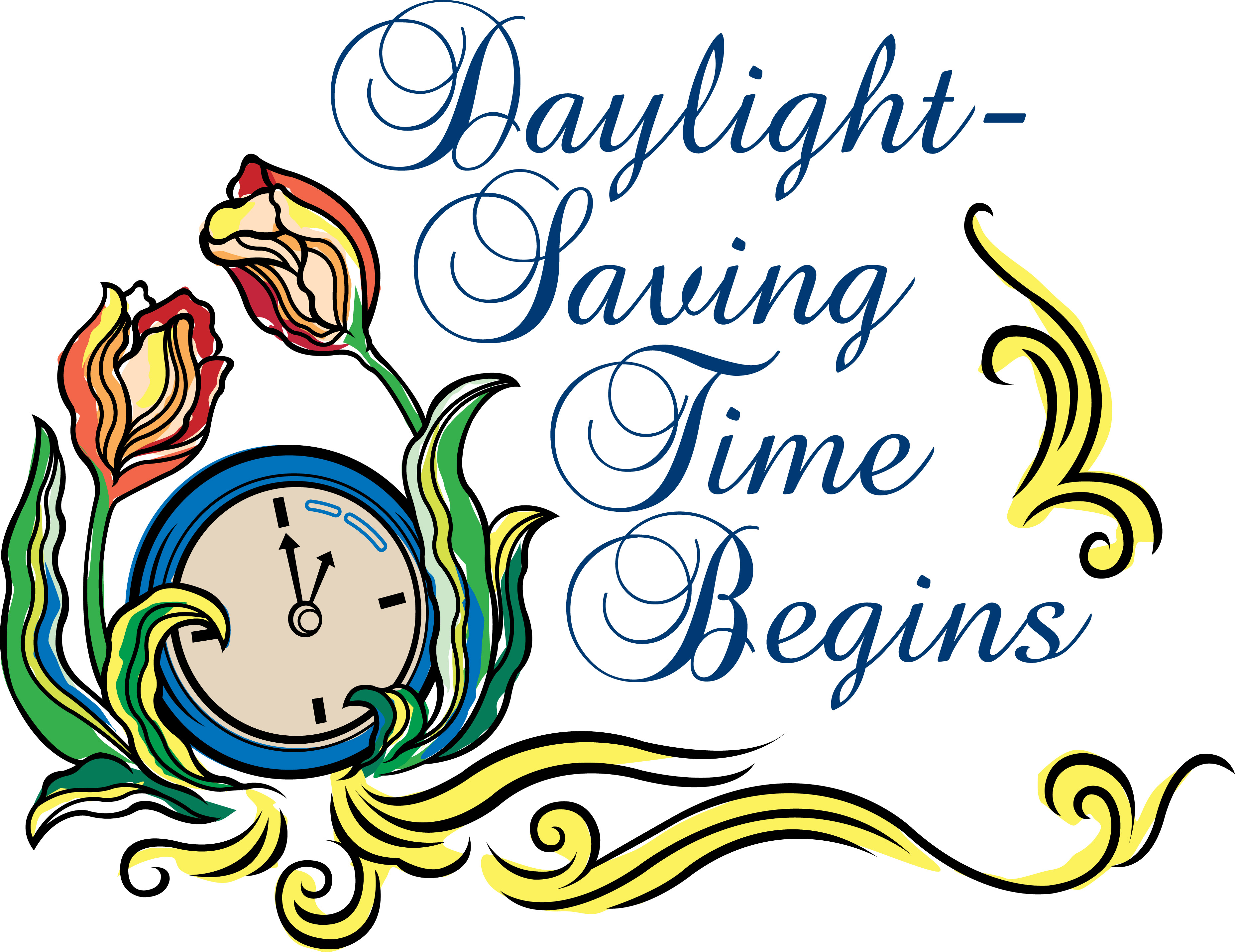 Daylight savings time 2016 calendar clipart