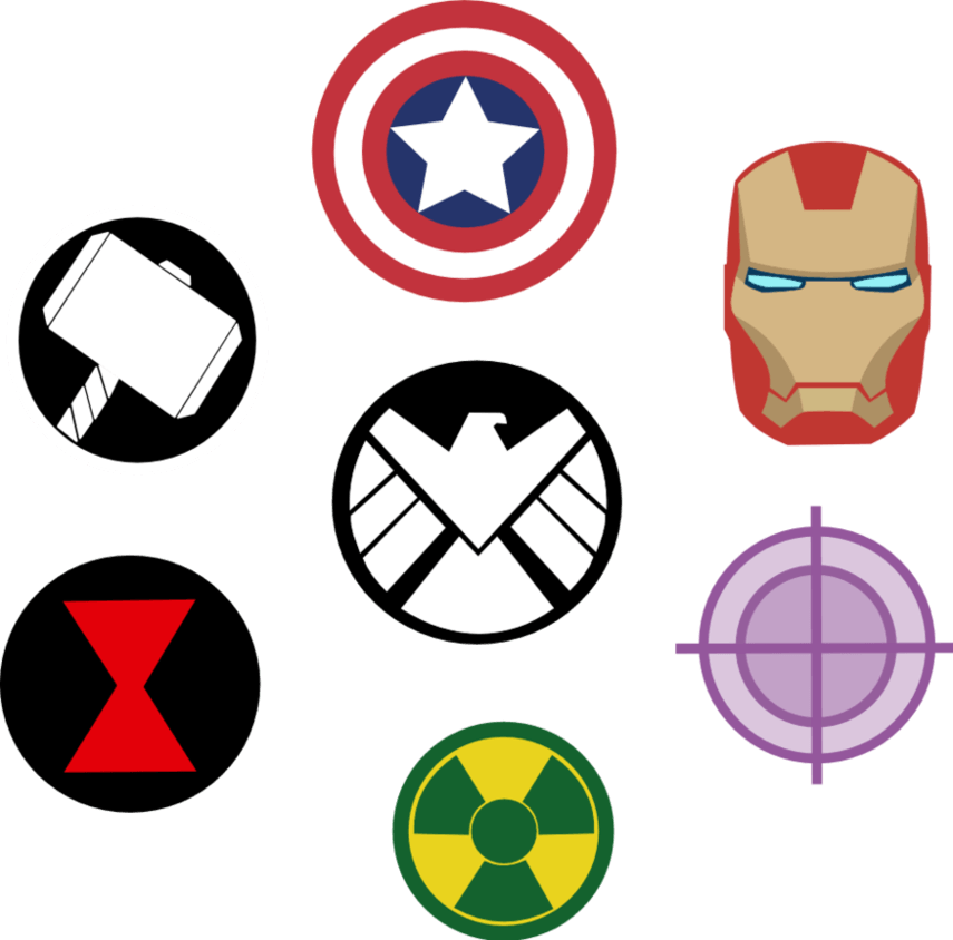 Marvel Avengers Symbols By Captain Connor  Clipart