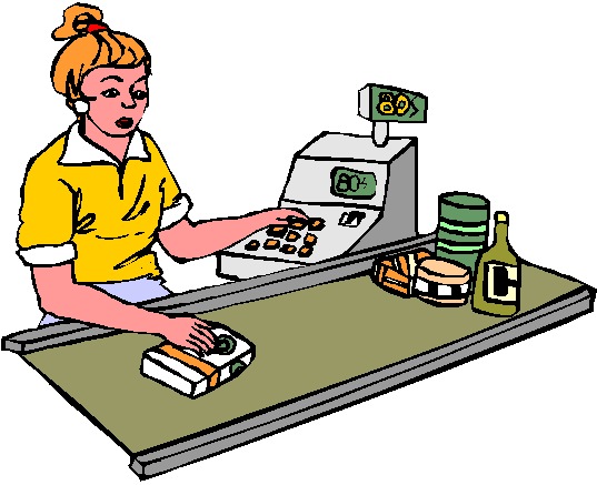 clipart of a cashier