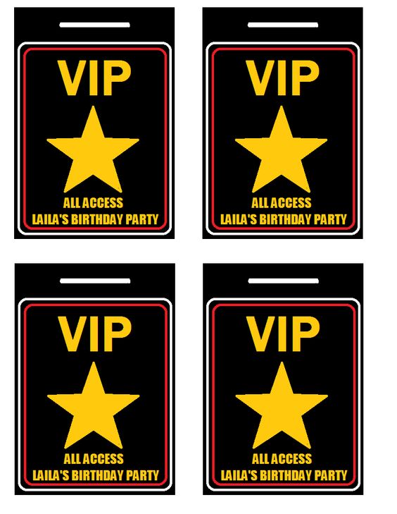 VIP passes I made for a Hollywood/ red carpet party. Punch hole