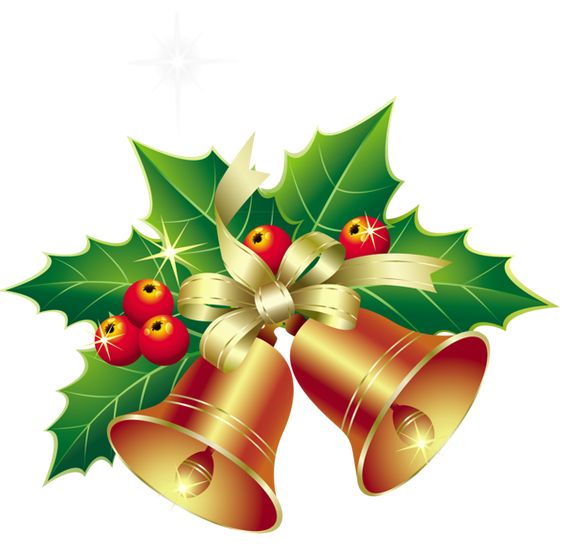 Christmas clipart christmas bells and mistletoe