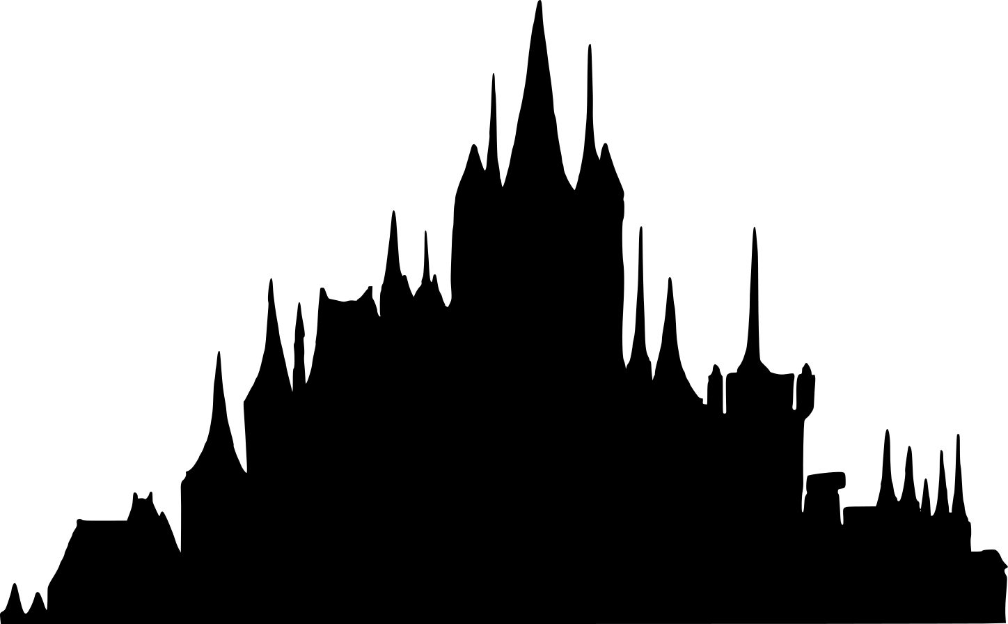 Medieval castle on hill silhouette clipart