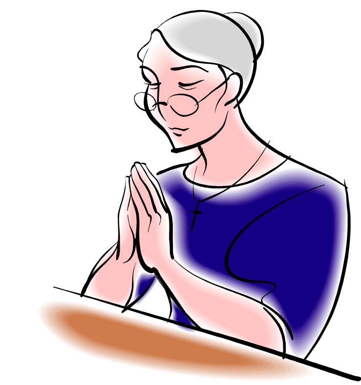 Praying young people clipart