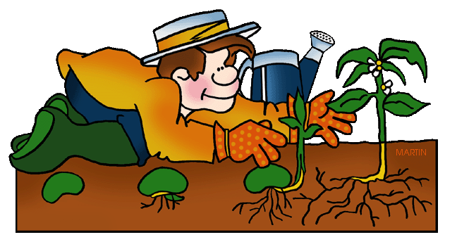 Mexican woman planting clipart