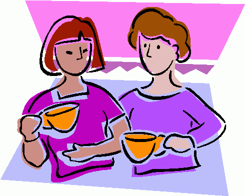 Ladies Drinking Coffee Clipart