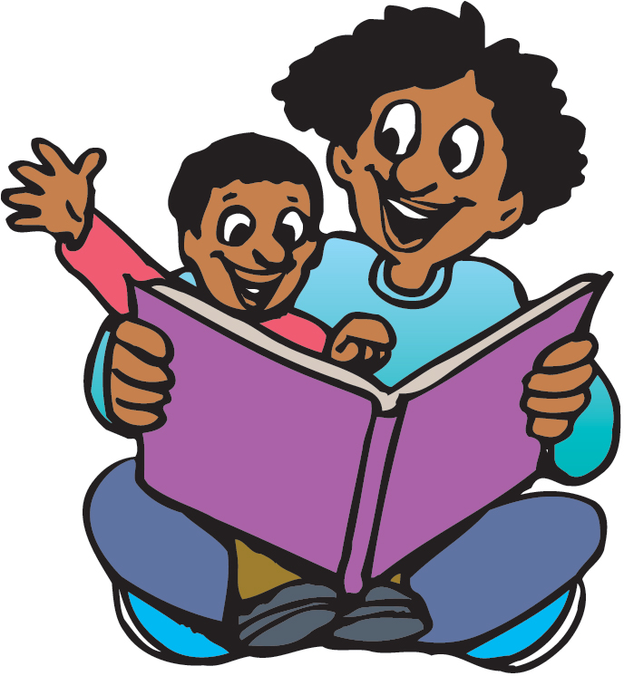 Image result for parent reading to a child clipart