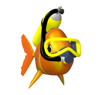 Fish swimming in clip art animations