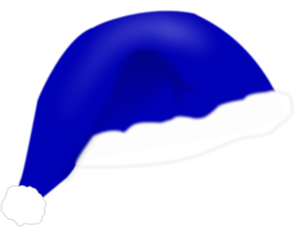Transparent blue christmas santa clipart