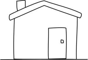 Free Simple Black and White House Clip Art Image