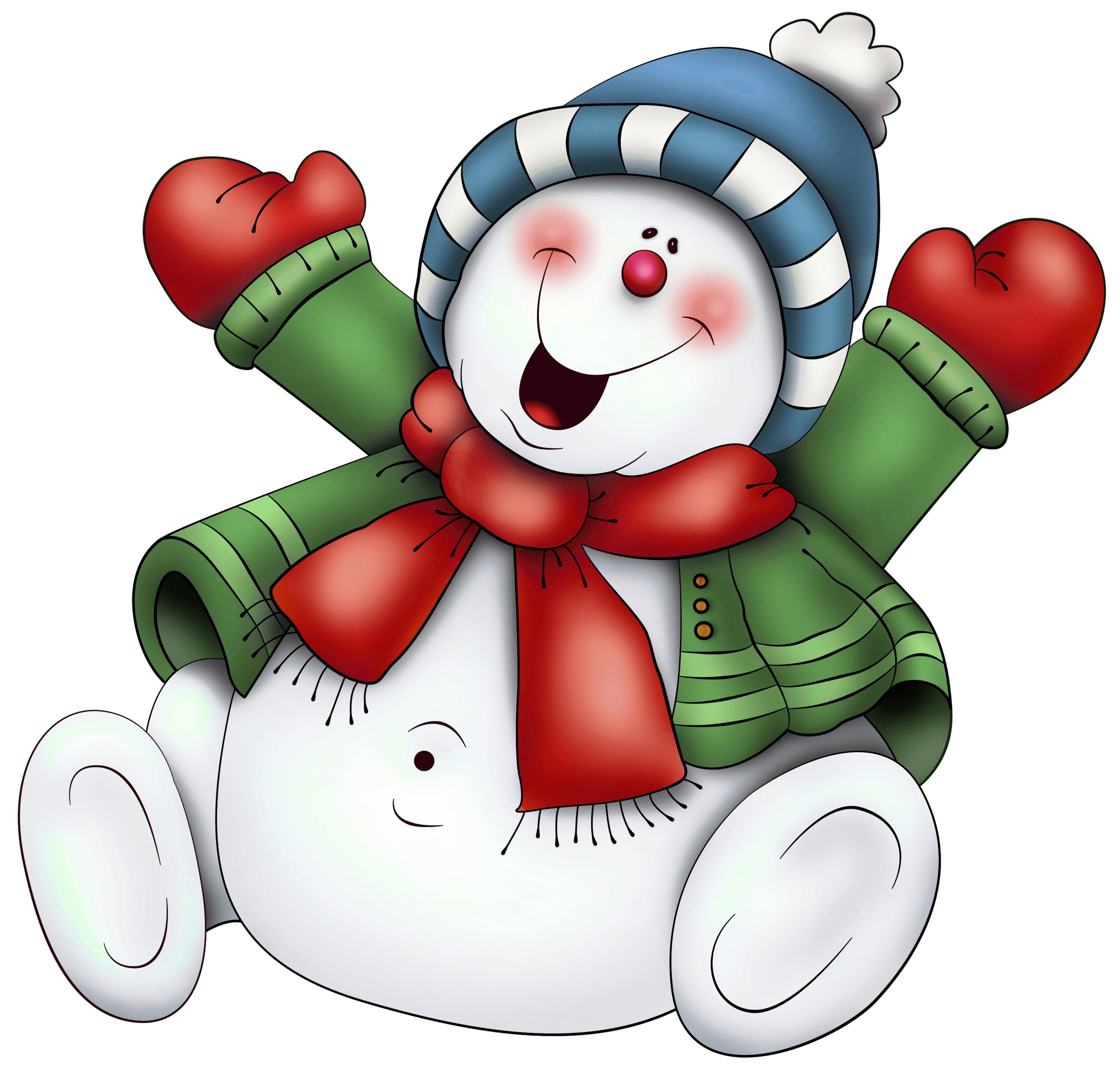 Snowman with Scarf PNG Clipart