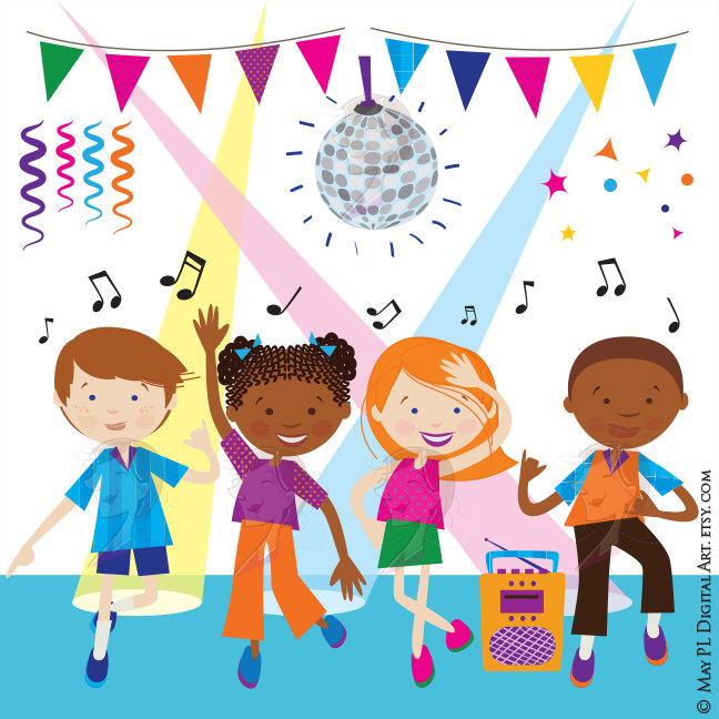 Dance Clipart Disco Kids Party Children Boy by MayPLDigitalArt