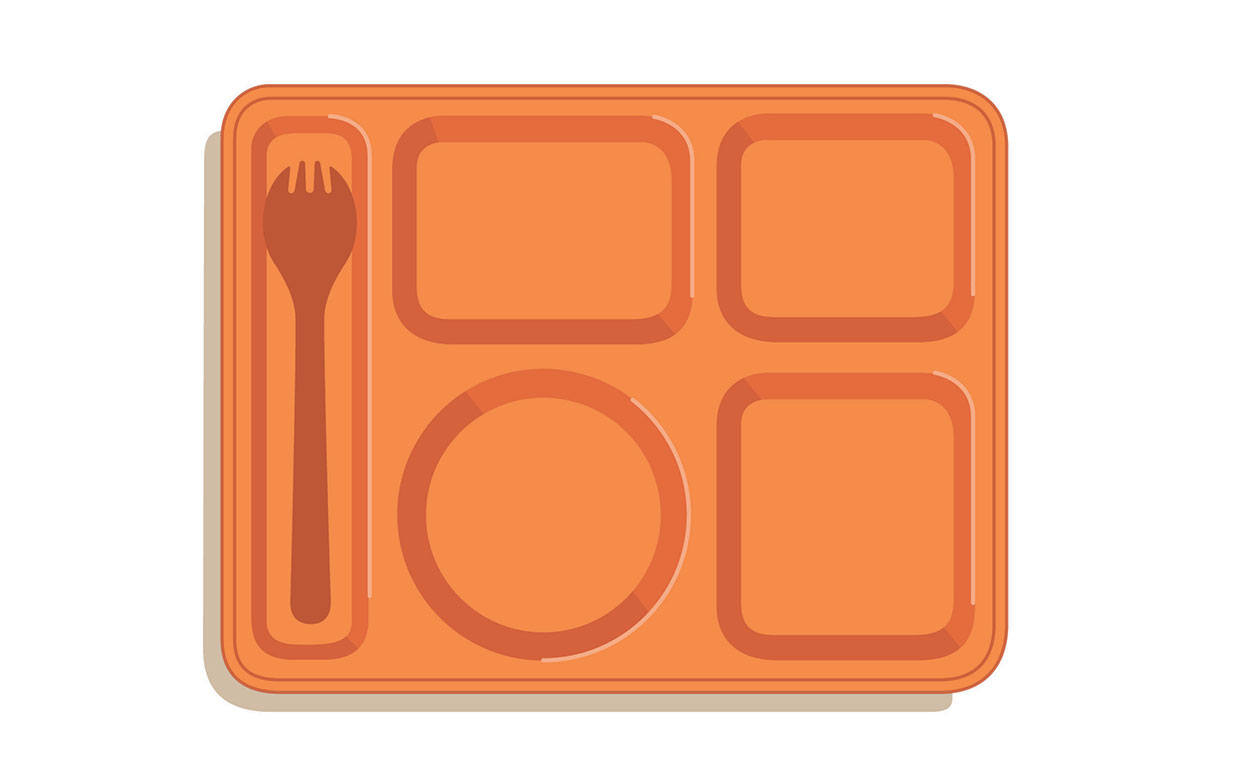 Empty lunch tray clipart