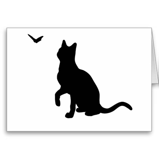 Cat with Butterfly Greeting Card