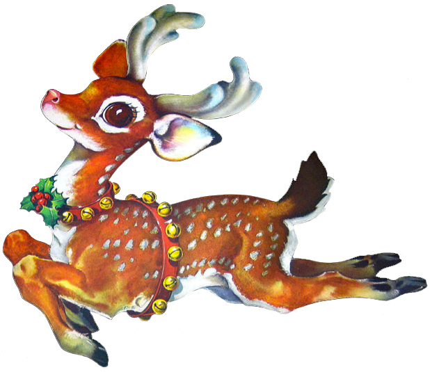 Vintage Christmas Reindeer Clipart