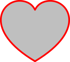 Gray Heart With Red Outline Clip Art Vector Clipart library
