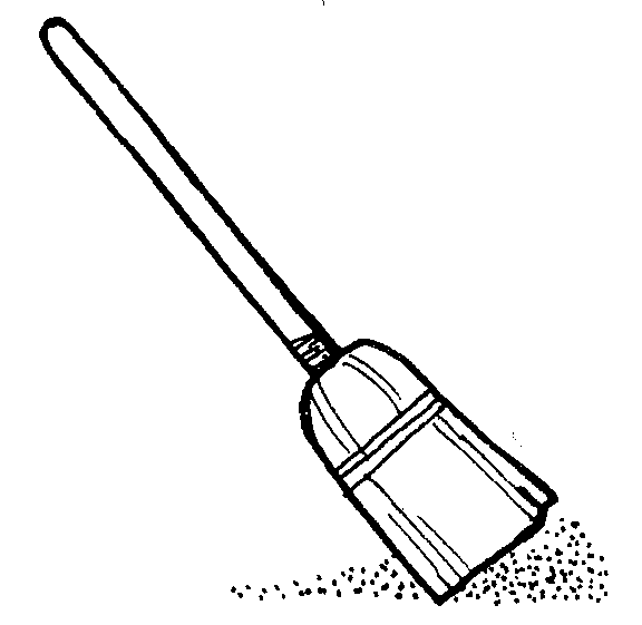 Broom black and white clipart