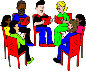 Group Of Readers. Clip Art 