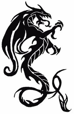 Dragon tribal Tattoo highly stylized.