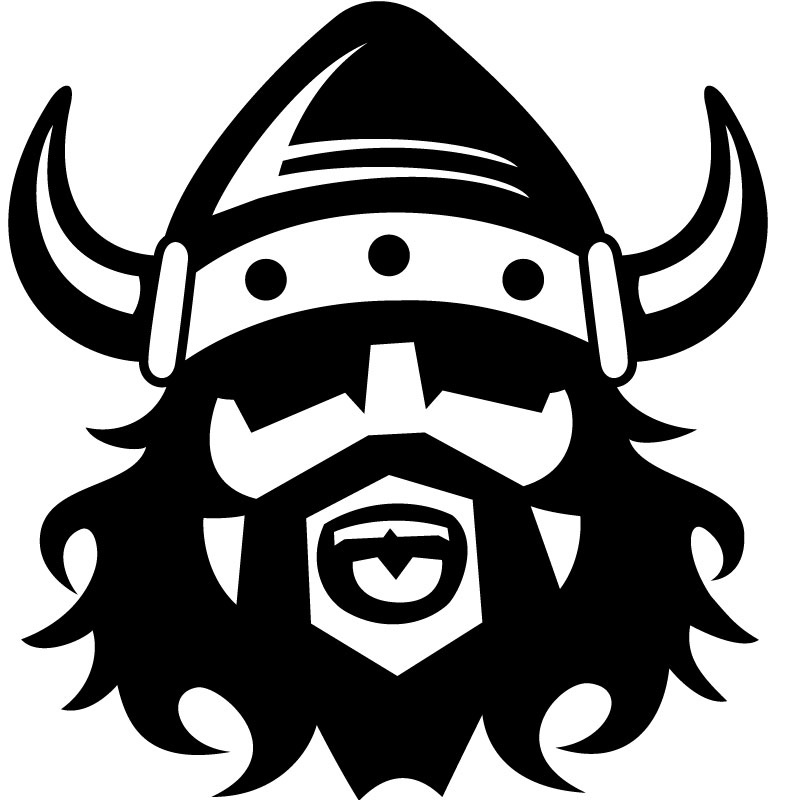 Viking head clipart black and white