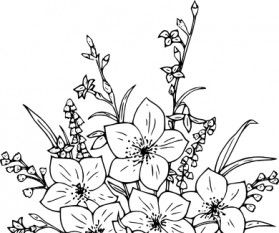 black and white flower bouquet clip art