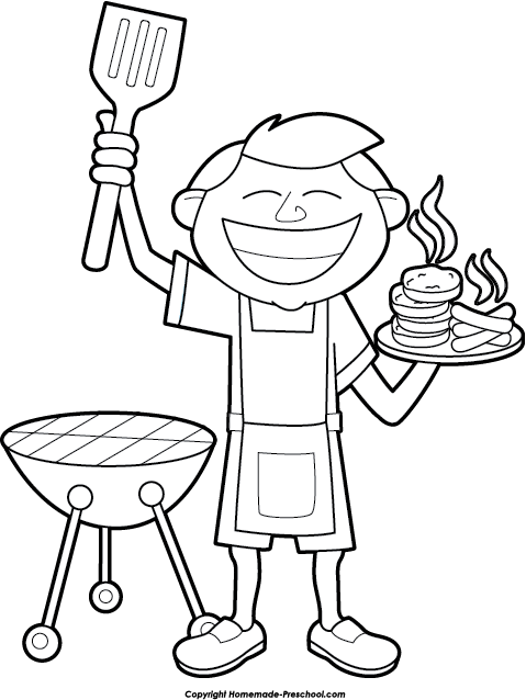 Grill clipart black and white